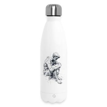 Geometric Shadow Figure - Insulated Water Bottle 500 ml - white - Front