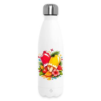 Glace tropicale avec illustration de fruits - Bouteille isotherme 500 ml - blanc - Devant