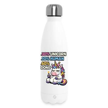 Unicorn Burnout Birthday Meme - Insulated Water Bottle 500 ml - white - Front