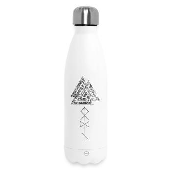 Valknut with Odin runes - Insulated Water Bottle 500 ml - white - Front