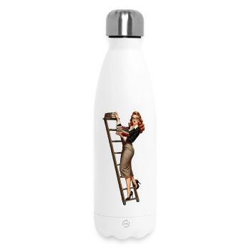Librarian pinup - Insulated Water Bottle 500 ml - white - Front