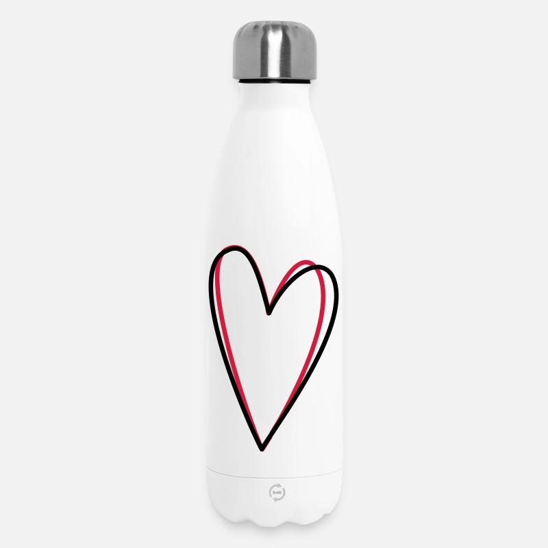 Herz Liebe Freundschaft Symbol Geschenkidee - Thermosflasche 500 ml - Weiß