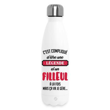 Filleul Filleule Baptême Parrain Marraine - Insulated Water Bottle 500 ml - white - Front