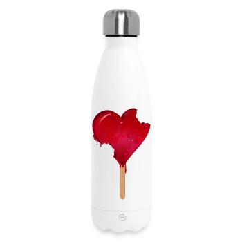 Rotes Herz Eis mit Biss - Thermosflasche 500 ml - Weiß - Vorne