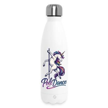 Pole Dance Einhorn Poledancerin Stange Geschenk - Thermosflasche 500 ml - Weiß - Vorne