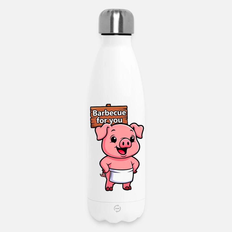Panneau de cricket avec cochon - Bouteille isotherme 500 ml - blanc