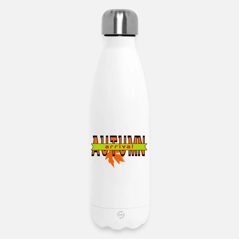 Automne Feuille Arrivée Design Graphique - Bouteille isotherme 500 ml - blanc