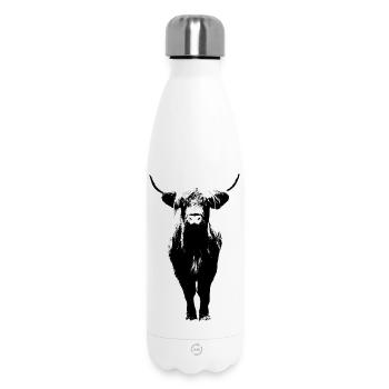 Scottish Highland Cattle Cow Beef - Bouteille isotherme 500 ml - blanc - Devant