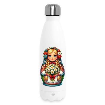  Matroschka auf russisch Matryoshka Doll Russian - Thermosflasche 500 ml - Weiß - Vorne