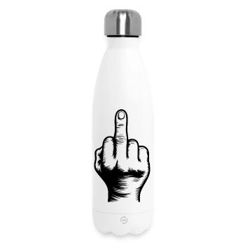 Mittelfinger - Thermosflasche 500 ml - Weiß - Vorne