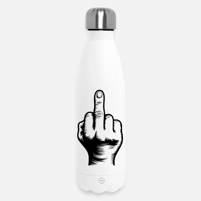 Middle finger - Insulated Water Bottle 500 ml - white
