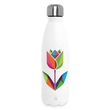 Tulipe géométrique aux couleurs du prisme - Bouteille isotherme 500 ml - blanc - Devant