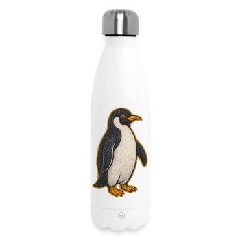 Glitzernder Pinguin Sticker - Thermosflasche 500 ml - Weiß - Vorne