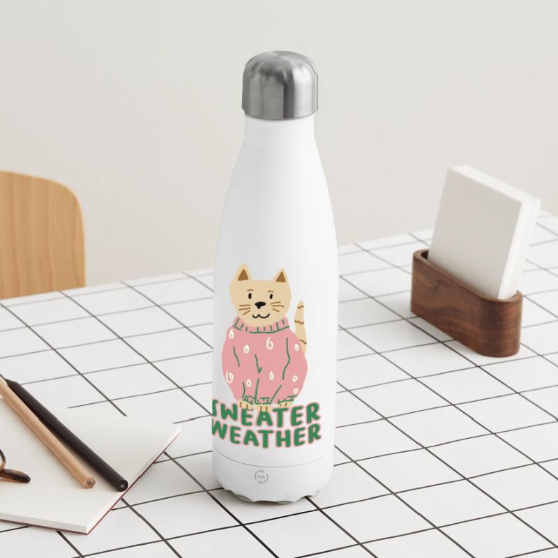 Chat en pull rose – Temps de pull Bouteille isotherme 500 ml