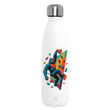 Bouldern Kletterkraft Gorilla Silberrücken Geschen - Thermosflasche 500 ml - Weiß - Vorne