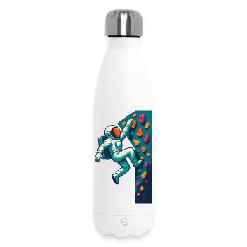 Bouldern Astronaut schweben leicht klettern Gesche - Thermosflasche 500 ml - Weiß - Vorne