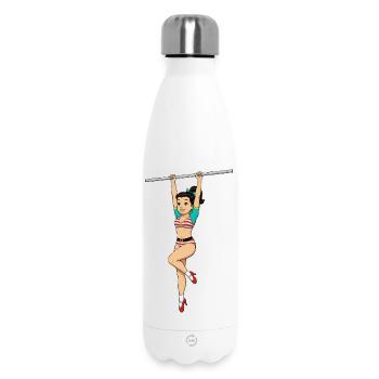 Mädchen auf der Stange - Thermosflasche 500 ml - Weiß - Vorne