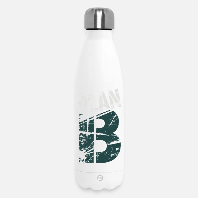 Grunge 13 Numeric Glyph - Insulated Water Bottle 500 ml - white