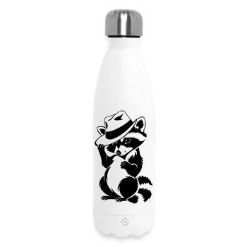 Süßer Waschbär mit Hut - Thermosflasche 500 ml - Weiß - Vorne