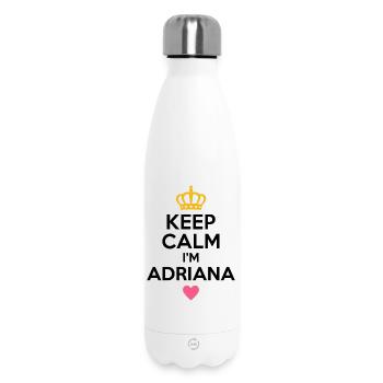 Keep Calm Adriana Heart - Insulated Water Bottle 500 ml - white - Front