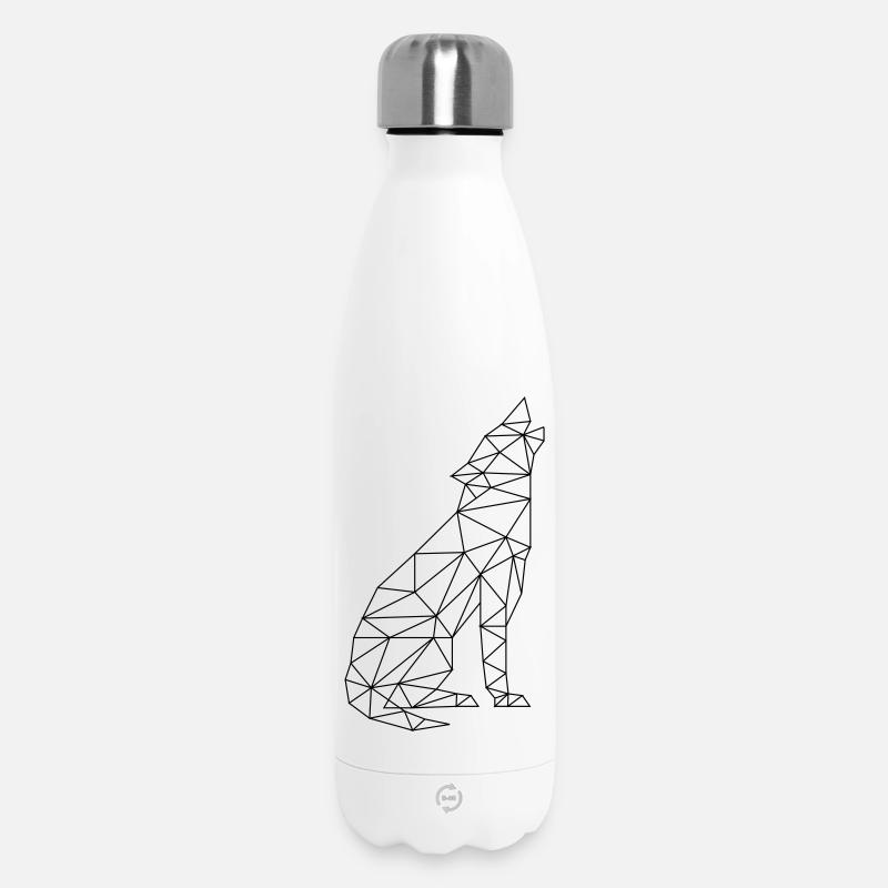 Wolf Call Wolf Contour Silhouette - Insulated Water Bottle 500 ml - white