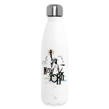 Un jour j'irai à New-York avec toi - Bouteille isotherme 500 ml - blanc - Devant