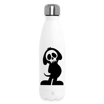 Black Dog Skull - Insulated Water Bottle 500 ml - white - Front