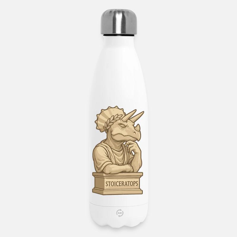 Stoiceratops - Insulated Water Bottle 500 ml - white