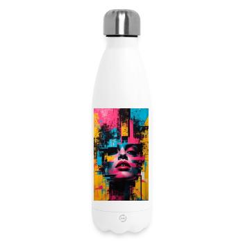 Abstract Urban Fashion Art - Insulated Water Bottle 500 ml - white - Front