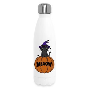 Katze  Halloween - Thermosflasche 500 ml - Weiß - Vorne