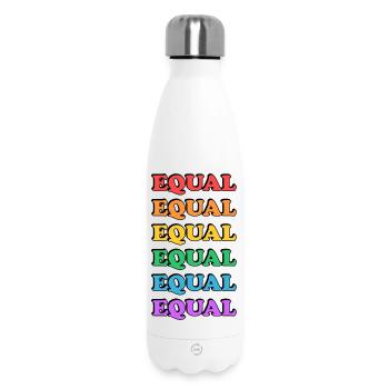 Rainbow Equality Text - Insulated Water Bottle 500 ml - white - Front