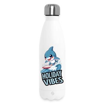 Surfing Shark - Holiday Vibes - Insulated Water Bottle 500 ml - white - Front