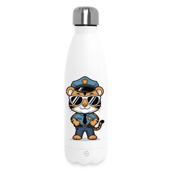 Tiger Polizist Sonnenbrille - Thermosflasche 500 ml - Weiß - Vorne