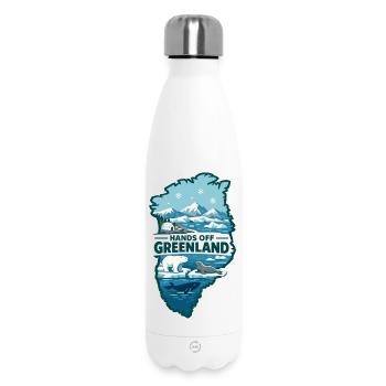 Hands Off Grönland  - Thermosflasche 500 ml - Weiß - Vorne