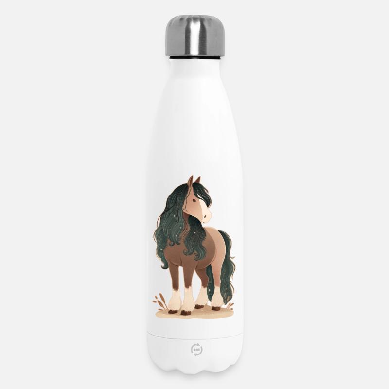 Häst - Termosflaska 500 ml - vit