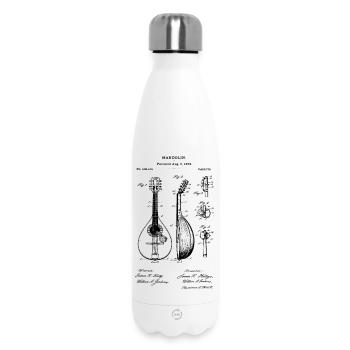 Mandolin Vintage blueprint design - Insulated Water Bottle 500 ml - white - Front