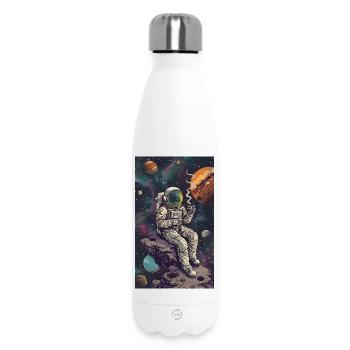 Astronaut auf einem Asteroiden im All - Thermosflasche 500 ml - Weiß - Vorne