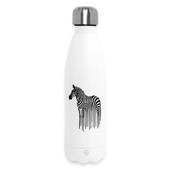 Zebra line art on black and white - Insulated Water Bottle 500 ml - white - Front
