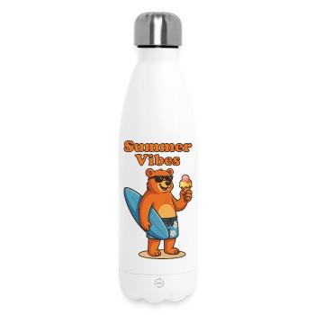 Summer Vibes Bear - Sommerbär mit Eis - Insulated Water Bottle 500 ml - white - Front