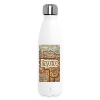 Bayonne Paysage urbain fantaisiste France - Bouteille isotherme 500 ml - blanc - Devant