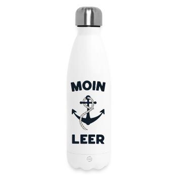 Moin Leer – Maritimes Anker-Design - Thermosflasche 500 ml - Weiß - Vorne