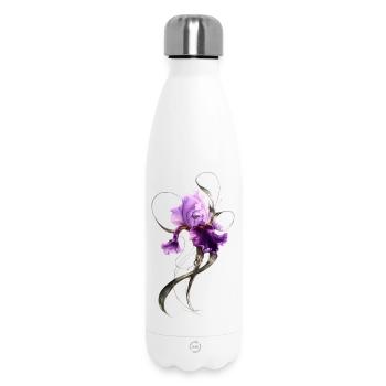 Lila Iris Blüte Elegante Blumenkunst  - Thermosflasche 500 ml - Weiß - Vorne