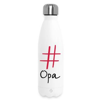 #Opa Hashtag Social Media I Gift idea for grandpa - Insulated Water Bottle 500 ml - white - Front