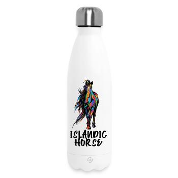 Islandpferde Statement Pferde Pferdefan Isländer - Thermosflasche 500 ml - Weiß - Vorne