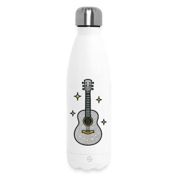 Glitzernde Gitarre fürs Musikerherz - Thermosflasche 500 ml - Weiß - Vorne