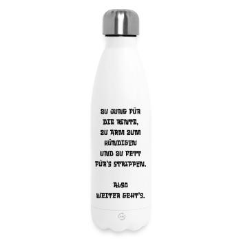 Chemise sarcasme : Pension ? Démissionner ? Se déshabiller ? Non. - Bouteille isotherme 500 ml - blanc - Devant
