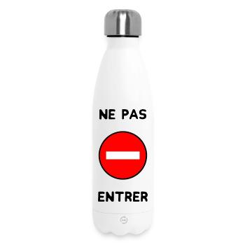 PANNEAU. NE PAS ENTRER. DANGER. HUMOUR. DRÔLE - Bouteille isotherme 500 ml - blanc - Devant
