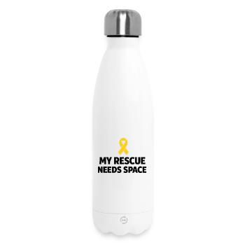 Reactive Dog Shirt – My Rescue Needs Space  - Thermosflasche 500 ml - Weiß - Vorne