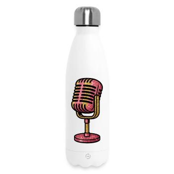Glitzerndes Mikrofon-Design - Thermosflasche 500 ml - Weiß - Vorne