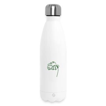 Feuille tropicale – Monstera Sketch Green - Bouteille isotherme 500 ml - blanc - Devant